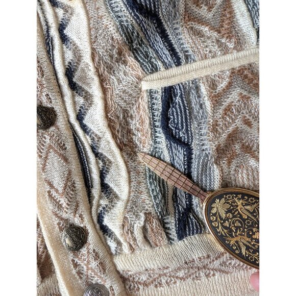 Purley Australian Vintage Wool 3D Textured Knit Cardigan Coogi Style XS - Picture 6 of 8